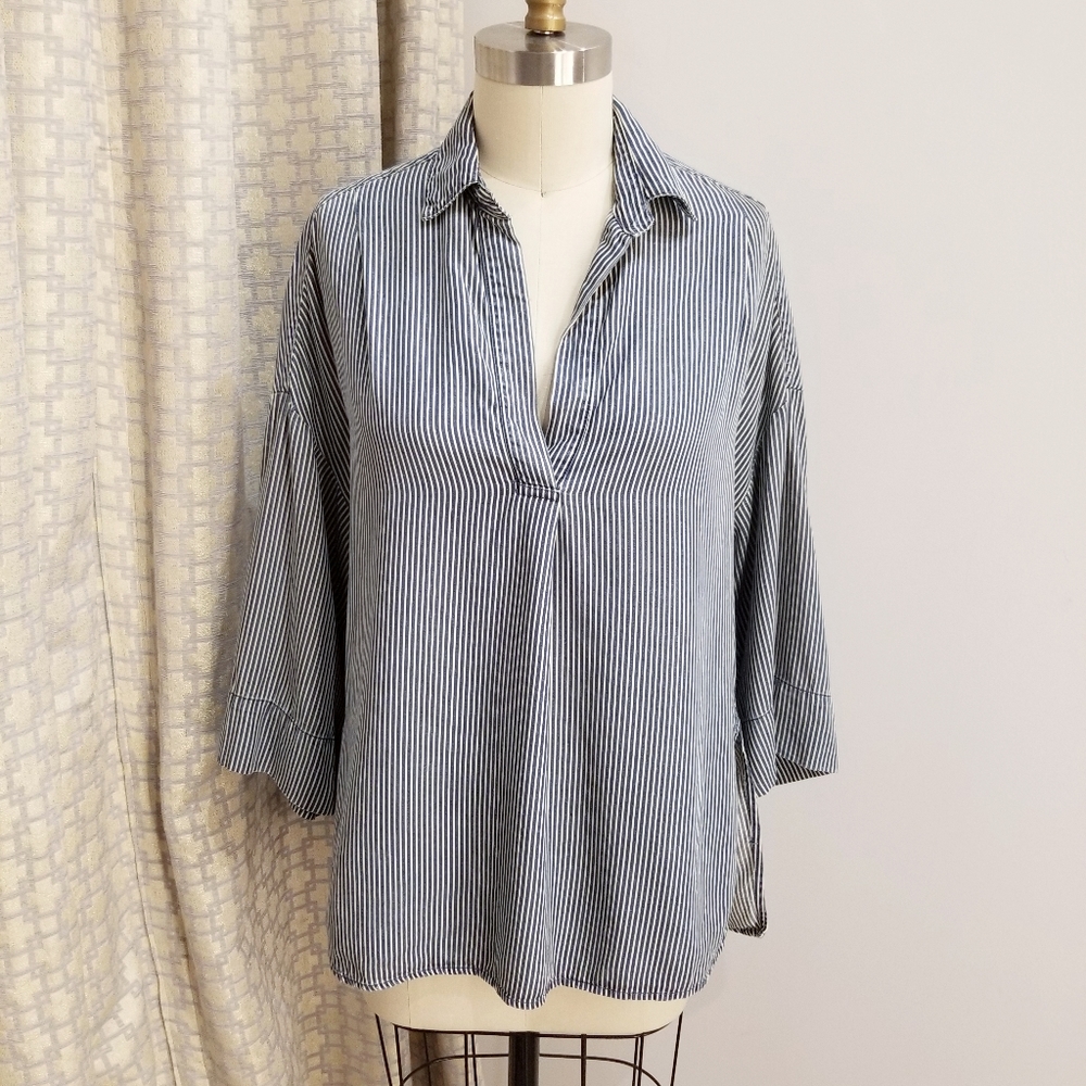 French Connection stripe pop over top